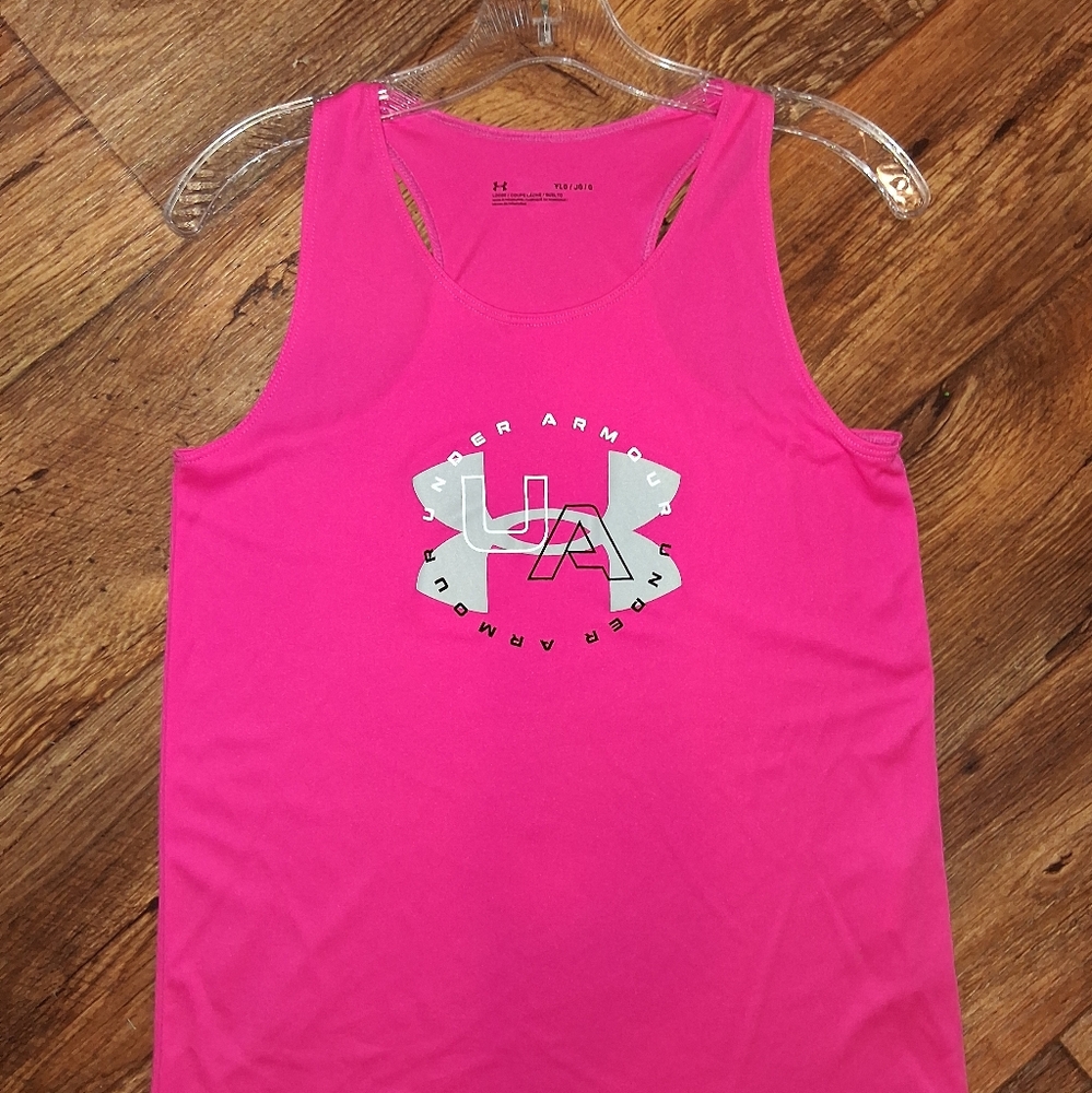 Under Armour Pink Activewear Tank Top Girls YL